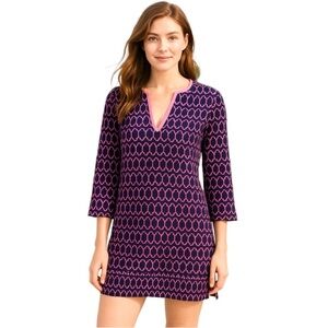 NWT J. CREW Tile Print Swim Coverup / Tunic Dress
